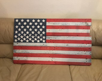 Rustic American Wood Flag