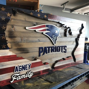 Amerikanische Holzfahne mit Buntstifte