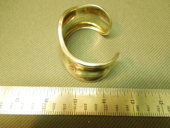 Solid Sterling Silver 925 Stackable Thick Cuff Br… - image 5