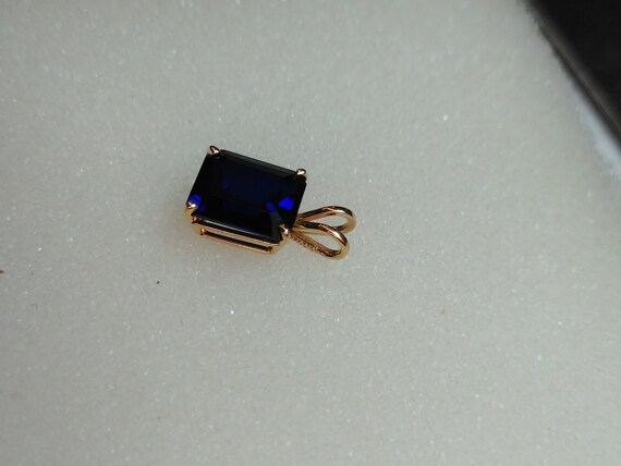 Exquisite Blue Reflective Translucent Stone Penda… - image 2