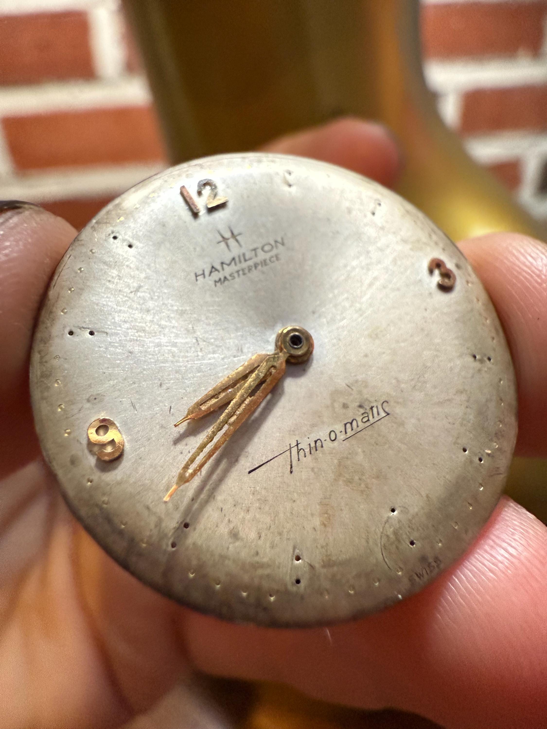 Vintage Sterling Silver Automatic Hamilton Watch Face With 17