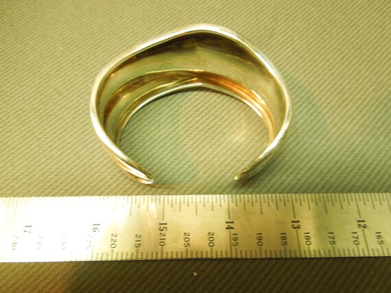 Solid Sterling Silver 925 Stackable Thick Cuff Br… - image 3