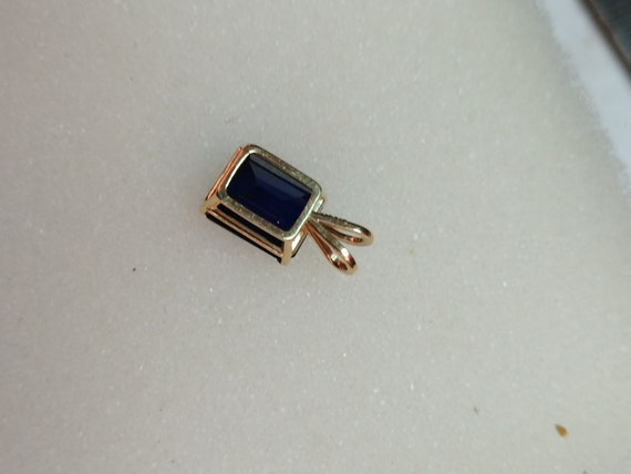 Exquisite Blue Reflective Translucent Stone Penda… - image 4