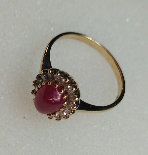 1ct Natural Red Ruby Ring, gracefully accented wi… - image 1