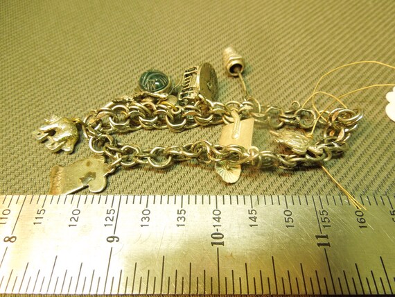 Solid Sterling Silver 925 Heavy Unique Charm Brac… - image 2