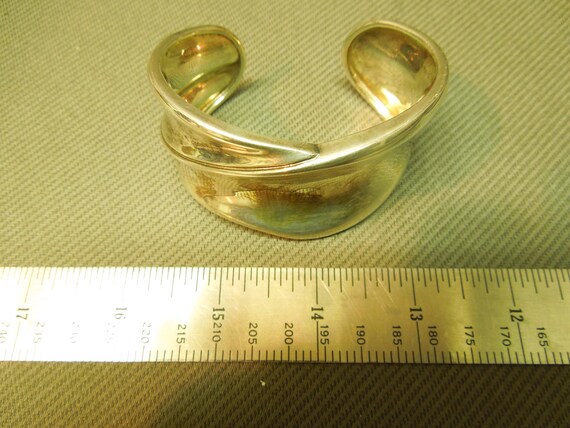 Solid Sterling Silver 925 Stackable Thick Cuff Br… - image 2