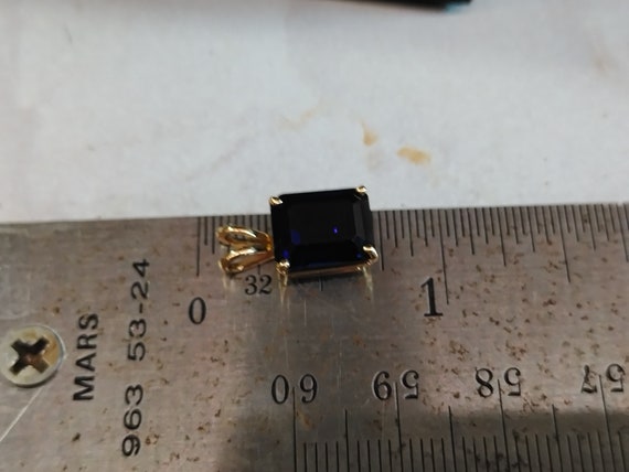 Exquisite Blue Reflective Translucent Stone Penda… - image 5