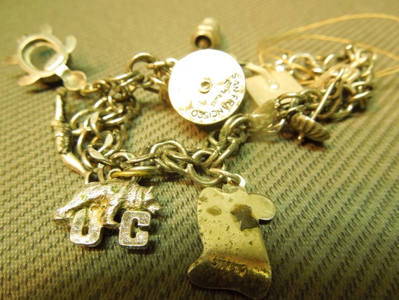 Solid Sterling Silver 925 Heavy Unique Charm Brac… - image 3