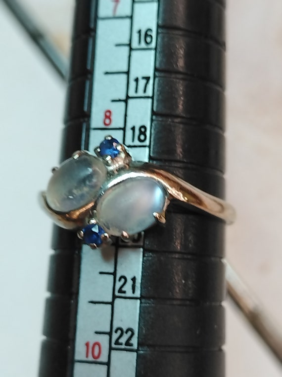 Exquisite Double Moonstone and Tanzanite 14k White