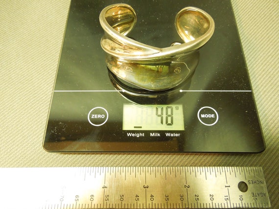 Solid Sterling Silver 925 Stackable Thick Cuff Br… - image 1