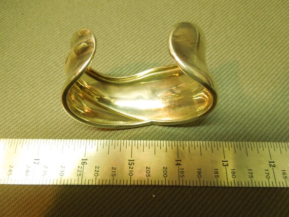 Solid Sterling Silver 925 Stackable Thick Cuff Br… - image 4