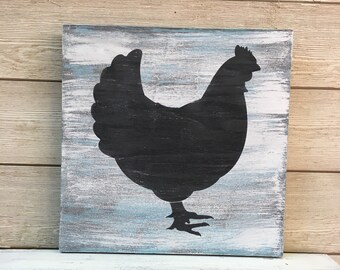 Rooster Farmhouse Wood Sign, Country Decor