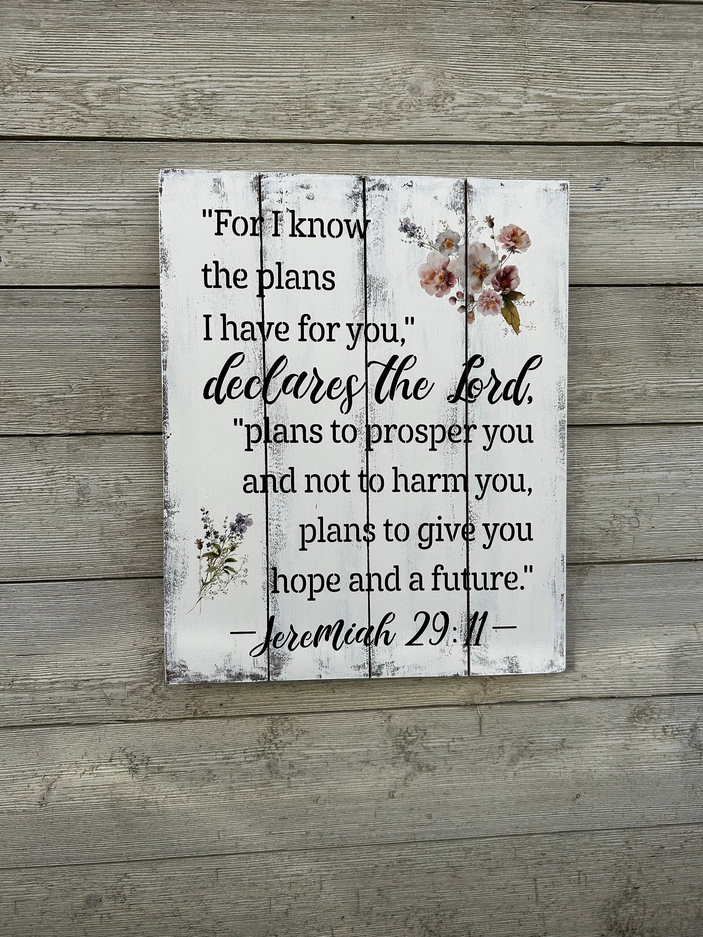 Jeremiah 29:11 Wood Fridge Magnet - "I Know The Plans" Inspirational Quote, 2.5" X 3.5", Made In USA, Art By Ampersand