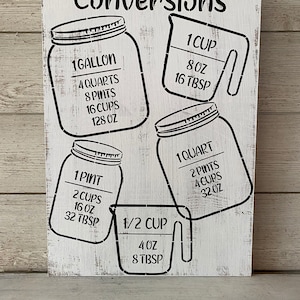 Farmhouse Kitchen Conversion Wood Sign/Kitchen Conversion Sign/Kitchen Sign/Kitchen Decor