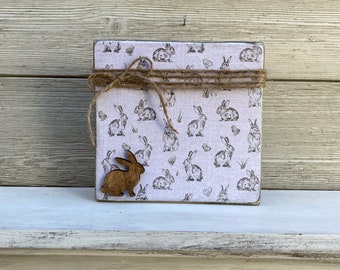Rustic Easter Wood Sign, Spring Tier Tray Decor