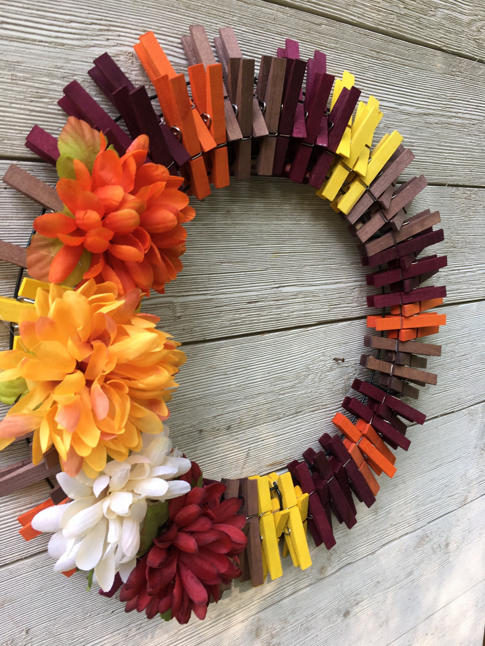 Fall Clothespin Wreath/fall Wreath/front Door Wreath/fall - Etsy