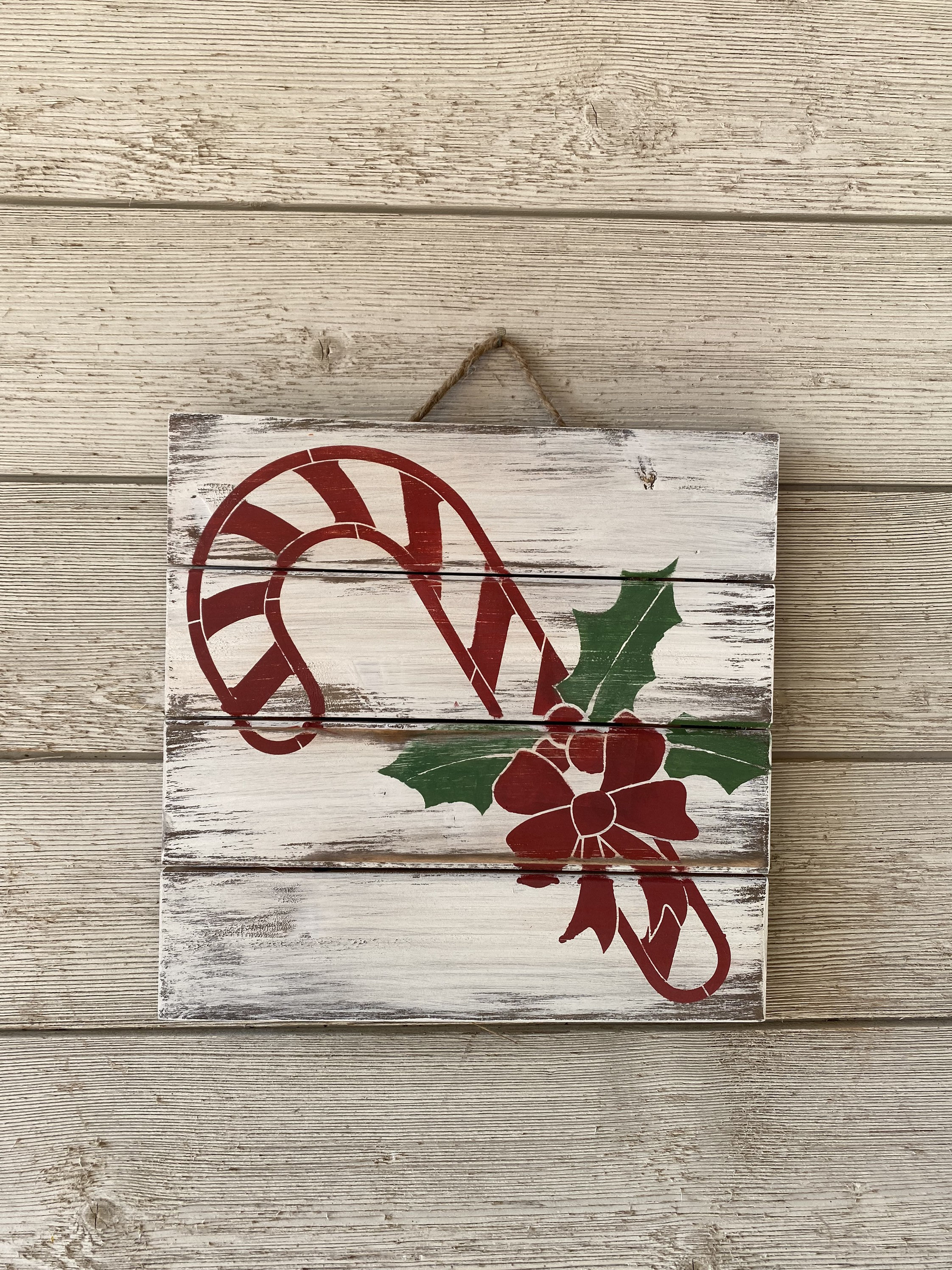 Rustic Candy Cane Wood Sign, Farmhouse Christmas Decor - Etsy