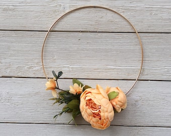 Peony Hoop Wreath/Spring Wreath/Nursery Wreath/Wedding Decor