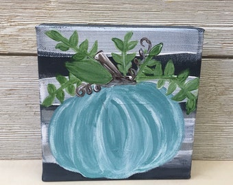 Hand painted Pumpkin on Canvas/Fall Decor /Pumpkin Decor