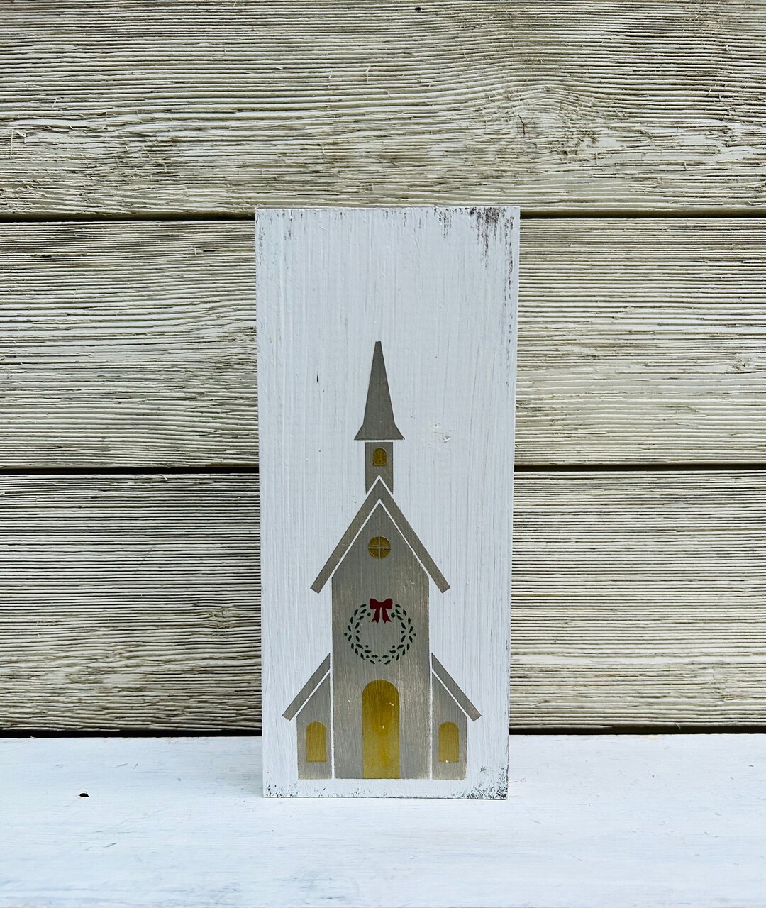 Christmas Church Wood Sign/painted Church Sign/christmas Decor Etsy