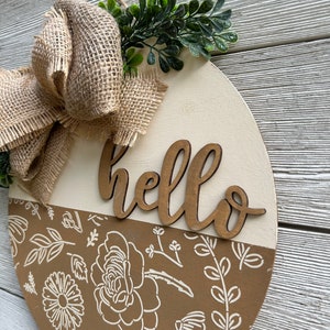 Hello Round Door Hanger/boho Decor/farmhouse Decor/hello Sign - Etsy