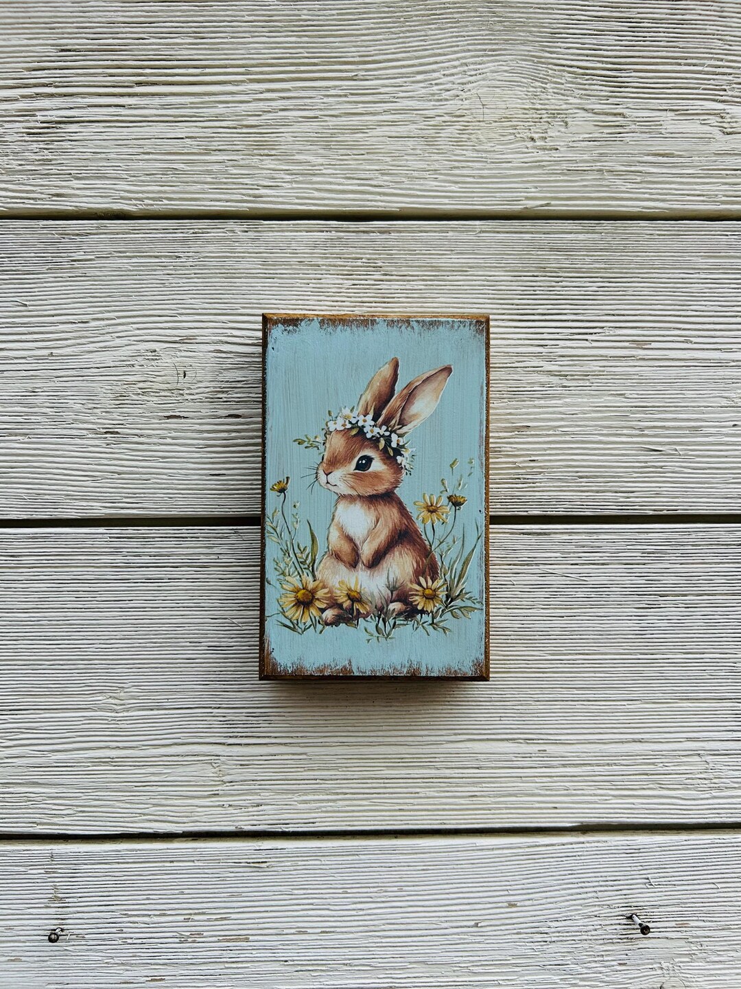 Bunny Wood Sign - Rustic Easter Decor - Etsy