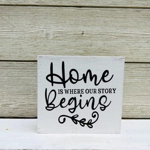 Home is Where Our Story Begins Wood Sign/Valentine Decor/Home Decor /Love Sign/Anniversary gift