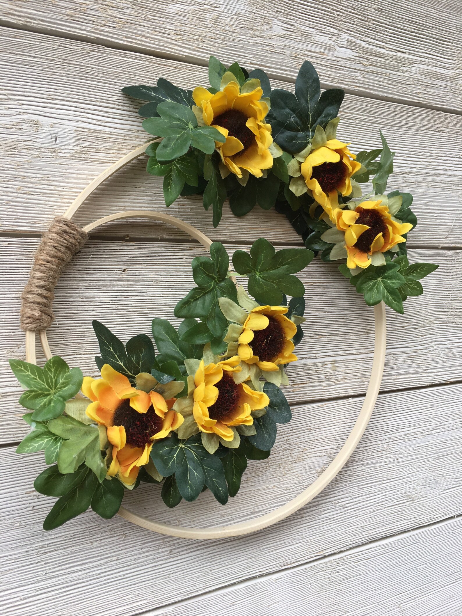 Corona de girasol de otoño / girasol bordado aro guirnalda / | Etsy