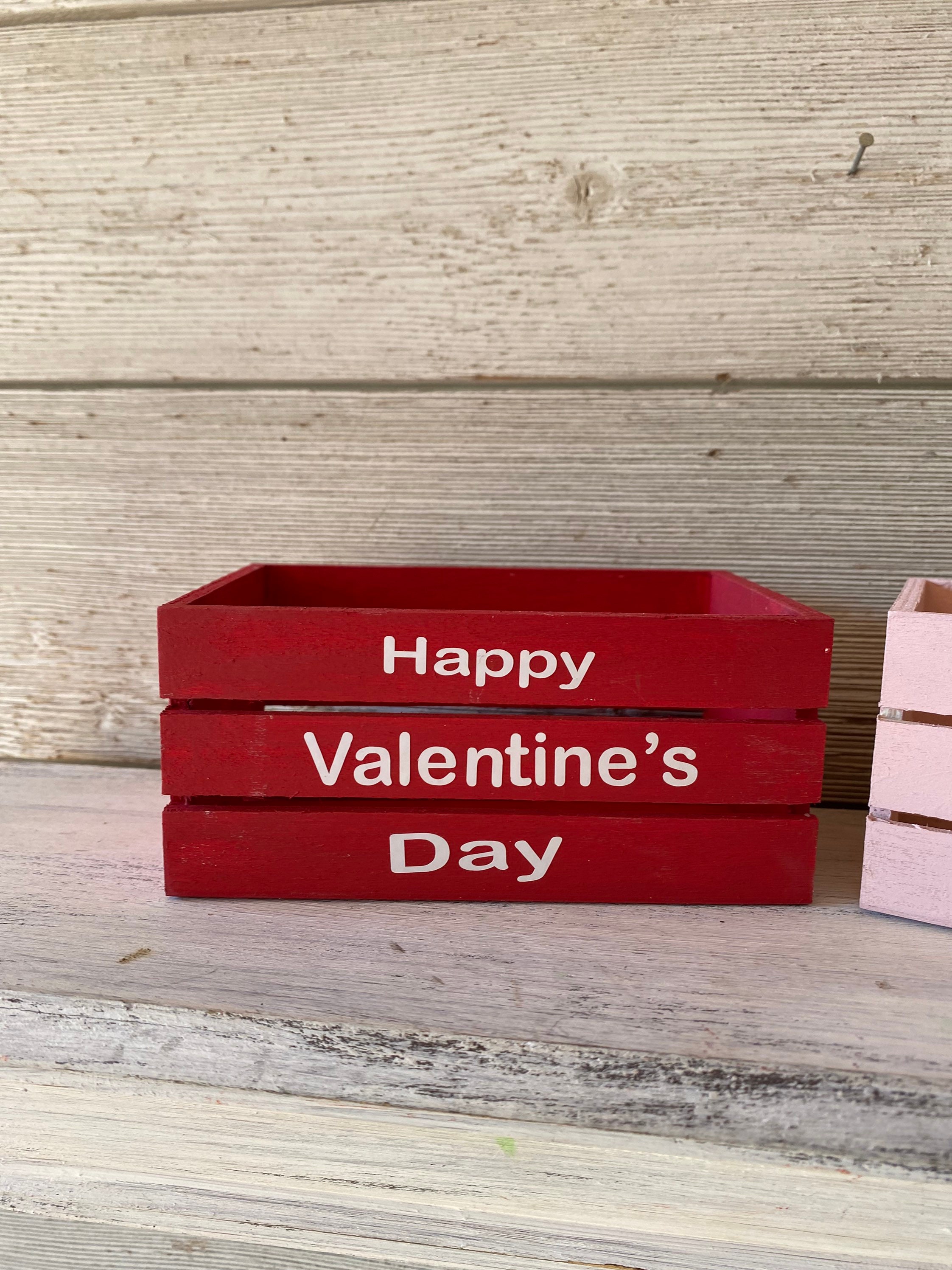 Decoración del día de San Valentín, centro de mesa de San Valentín, mini  caja de madera, decoración del día de San Valentín, regalos de San Valentín