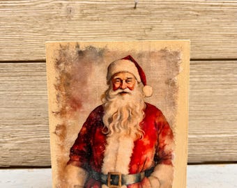 Vintage Santa Christmas Wood Sign/Christmas Decor/Santa Wood Sign/Christmas Wood Sign