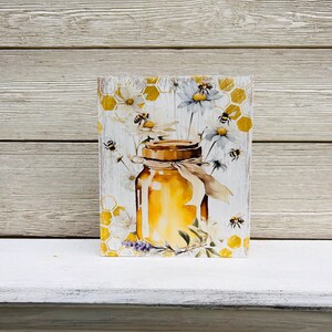 Farmhouse Honey and Bees Mason Jar Wood Sign/Farmhouse Decor/ Honey and Bee Sign