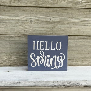 Tier Tray Spring Decor/Spring Wood Signs/Hello Spring Wood Block Signs/ Spring Sign/Spring Decor