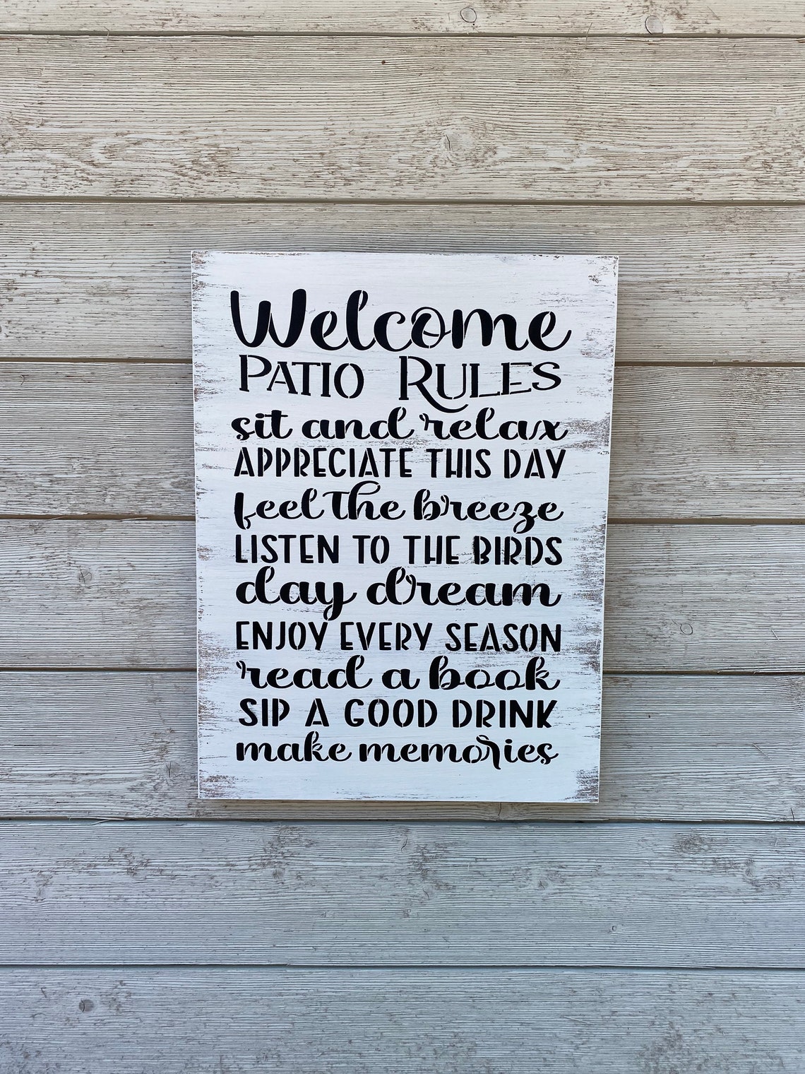 Patio Rule Sign/patio Wood Sign/patio Decor Sign/decor Etsy