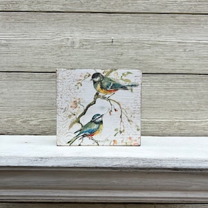 Spring Blue Bird Wood Block Sign/Spring Wood Sign/Spring Decor/Summer Decor