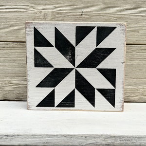 Barn Quilt Wood Block Signs/Barn Quilt Wood Sign/Farmhouse Wood Sign/Farmhouse Barn Quilt Decor