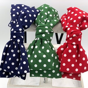 Polka rosetthårband för kvinnor, Stora knutna rosetthårband, Knutet rosetthårband, hårband för kvinnor, hårband för flickor