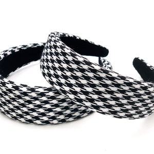 Houndstooth headbands,Soft padding headband for women, Black & White headbands, Soft fabric headbands,Gril's headbands, women's headband