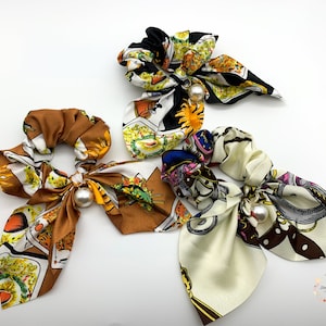 Bow Scrunchies for women , Knotted Scrunchies, Hair scrunchies, Satin hair tie, Hair elastic, scrunchy women ,hair accessories