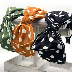 Big bow headbands for women, Knotted bow headband, Polka dots headbands for women, headbands for girls,