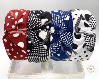 Soft polka headbands,Soft padding headband for women, Soft knotted headbands, Soft fabric headbands,Gril's headbands, women's headband