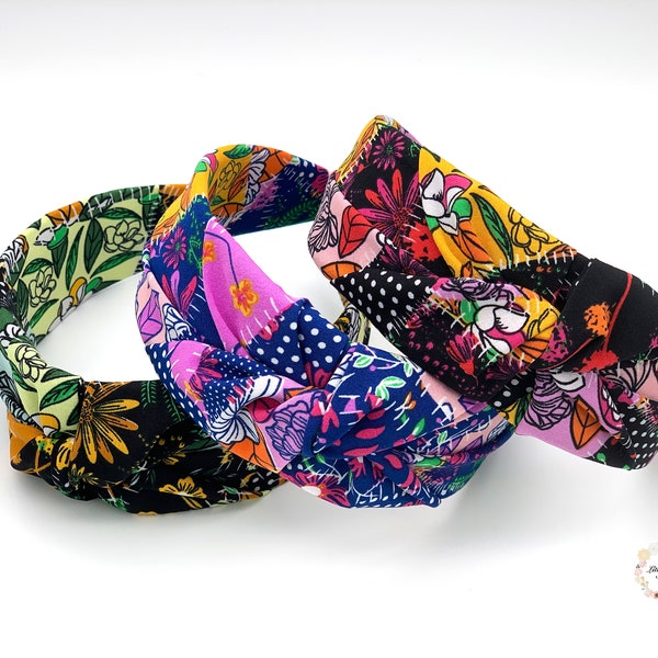 Ethnic flower headbands,Soft padding headband for women, Soft knotted headbands, Soft fabric headbands,Gril's headbands, women's headband