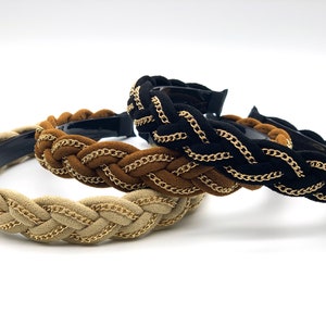 Chain Braided headbands for women, non-slip headbands, narrow braided headbands, headbands for women, headbands for girls, fashion headbands