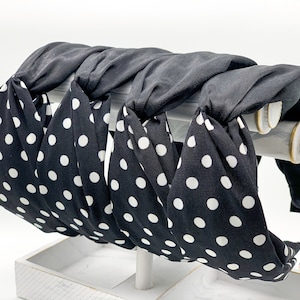 White & Black dot headband for women , dots twist headband , twist turban headband , headbands for women, wide headbands, fashion headband