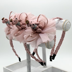 Bear flower Headband, Princess  headband , Flower Hairband , toddlers princess headband , girls princess headband