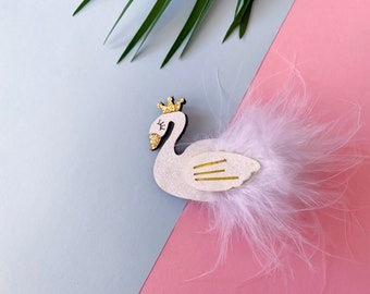 Schwan Haarspangen, Schwanenkrone Haarspangen, Prinzessin Schwan Haarspangen, Geburtstag Haarspangen Kleinkind, Haarspangen Mädchen