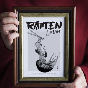Ramen Lover – Illustrazione artistica del cibo – Decorazione della cucina asiatica A4 / A5