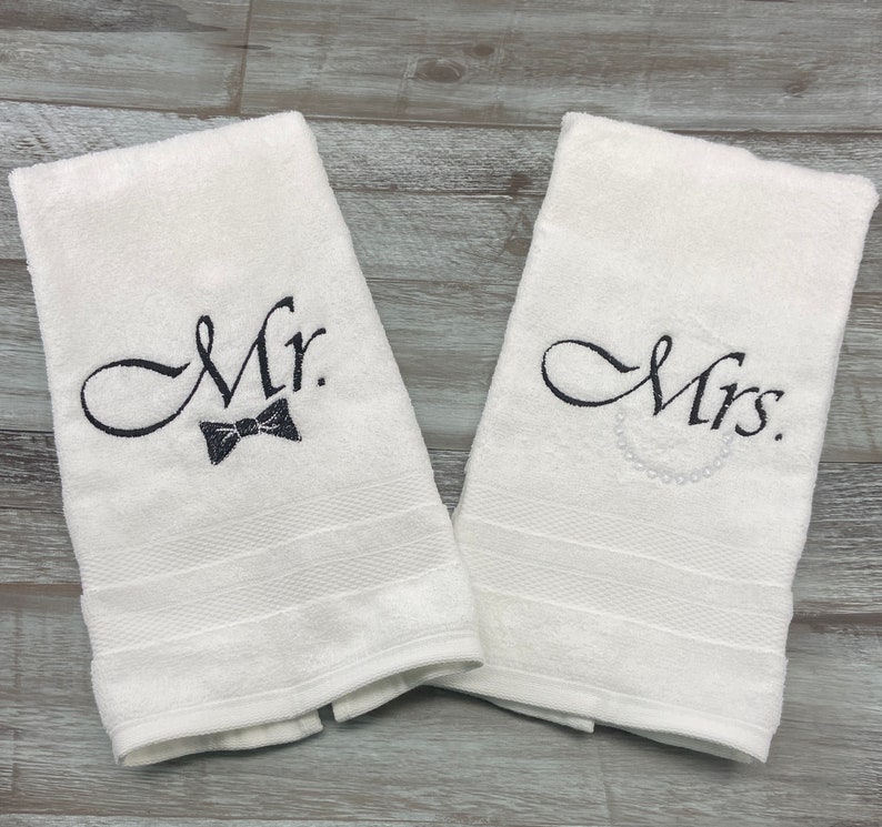 Mr. and Mrs. Hand Towel Set Etsy
