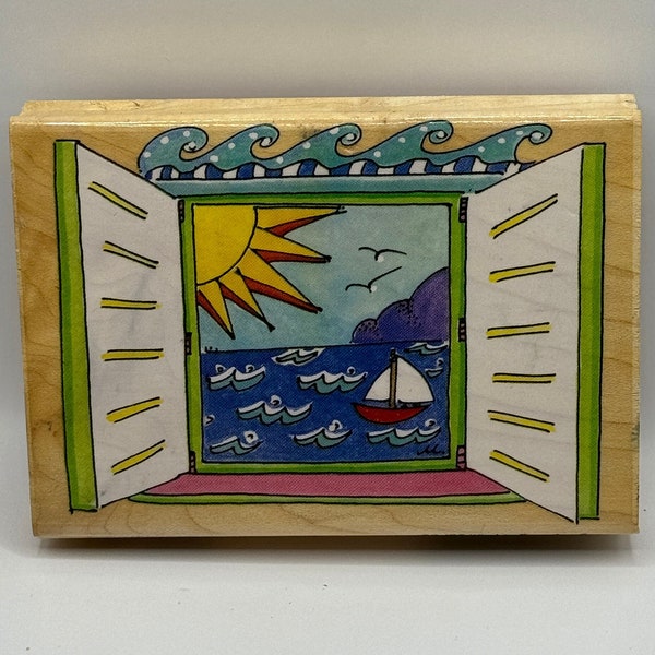 Window to the Sea Rubber Stamp