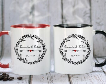 Wedding Mug Set Of Two, Personalized Wedding Gifts, Bride and Groom Coffee Mug, Mr & Mrs Wedding Mug, Anniversary Gifts, Custom Wedding Gift