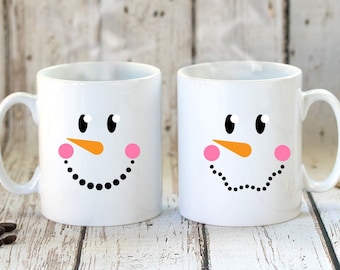 Taza navideña personalizada de muñeco de nieve: regalo de café navideño